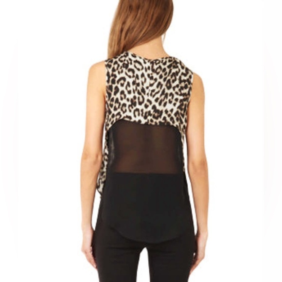 Rag & Bone Fleet Leopard Print Sleeveless High Low Silk Chiffon Tank Top Size M - Picture 2 of 12